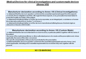 Class Medical Devices for clinical investigations